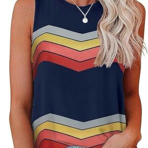 Navy Chevron Women's Top